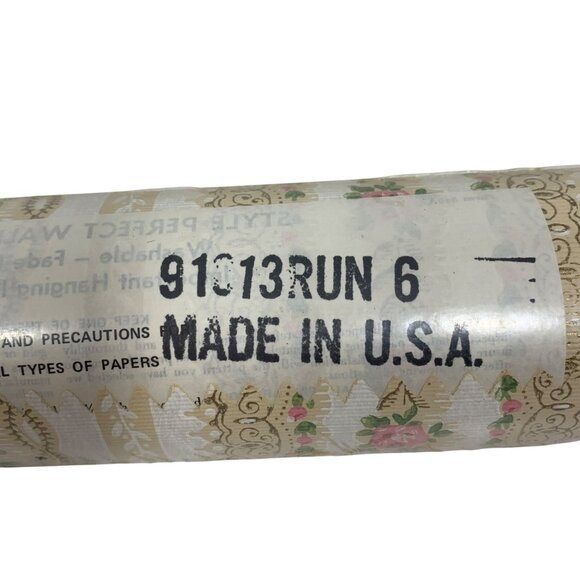 VTG Sherwin-Williams Floral Stripe Wallpaper Roll 20.5" X 14 Yards USA Sealed - Picture 7 of 7